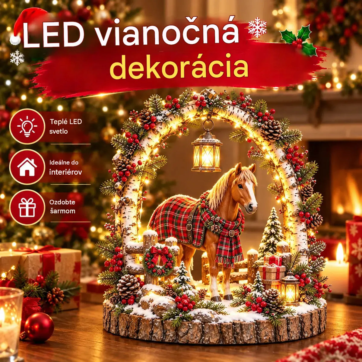 🎄🐮🐴🦌 LED svietiace figúrky (krava, kôň a jeleň) – vianočné dekorácie na stoly a okná