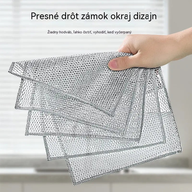 🏘️💦【Kúpte 1 a dostanete 1 zadarmo】Dvojvrstvová hrubá utierka zo strieborného drôtu