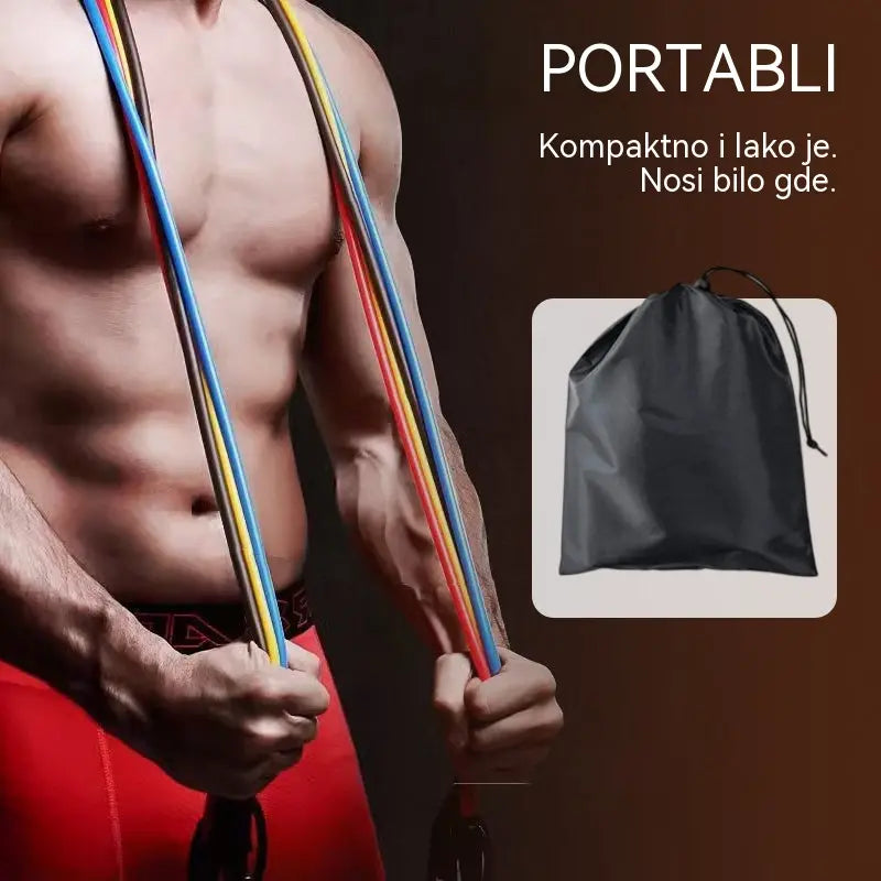 💪Set od 13 traka otpora s ručkama za kućnu teretanu