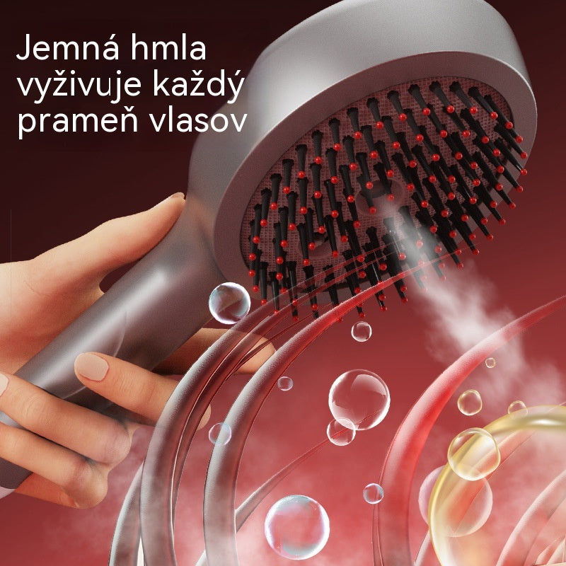 💆‍♀️Masážny hrebeň s funkciou rozprašovania uvoľňuje pokožku hlavy, je vhodný na styling a domácu starostlivosť o vlasy a má tiež funkciu vibračnej masáže.