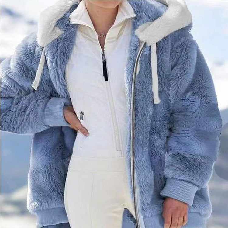 ☃️Ograničeni popust 39%❄️【S-5XL】Ženska jakna 2026 s kontrastnim prugama od debelog pliša