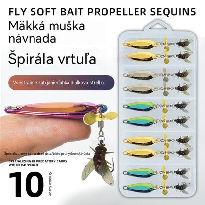 【10 položiek】🎣Nástraha s vrtuľovou rotáciou na muškársky háčik