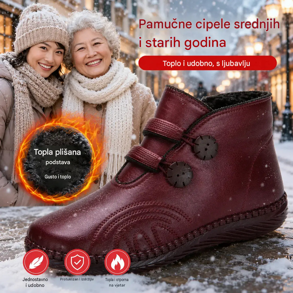 💥【35-40】Ženske ručno rađene kožne, pamučne, neklizajuće cipele za jesen i zimu