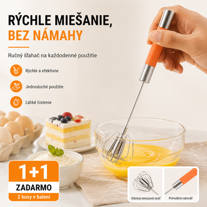 Poloautomatický šľahač vajec z nehrdzavejúcej ocele