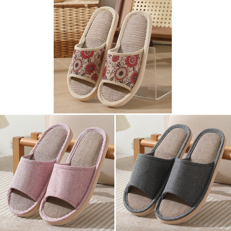 💟✨【3 páry】【37-40】Nové vyšívané domáce papuče z bavlny a ľanu