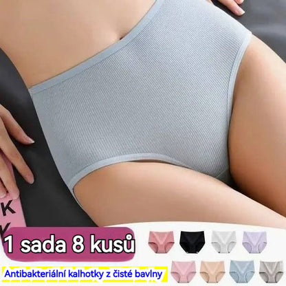 49%OFF!【1 sada 8 kusov】🔥 VÝPREDAJ POSLEDNÝ DEŇ 49 % ZĽAVA 🔥 Dámska hygroskopická antibakteriálna spodná bielizeň s vysokým pásom