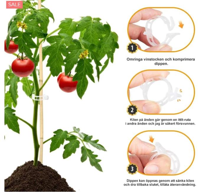 🍅🍅【200 ks】🌱Klipy na upevnenie rastlín pre zdravý rast