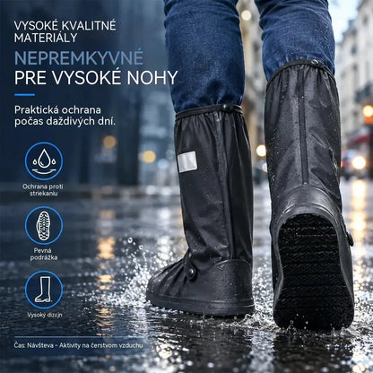 ☔Najlepšia ochrana pred dažďom! Vysoké nepremokavé obaly na obuv (výška 40 cm)! Hrubá protisklzová podrážka · Odolné PVC · K dispozícii v čiernej a priehľadnej farbe!