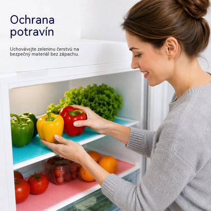 🧊 TERAZ ZĽAVA 50%! 🛡️【4 listy】 Vodotesné vložky do poličiek chladničky – Protišmykové, ľahko čistiteľné a bezpečné pre potraviny – Udržiavajú police chladničky čerstvé a usporiadané ✨