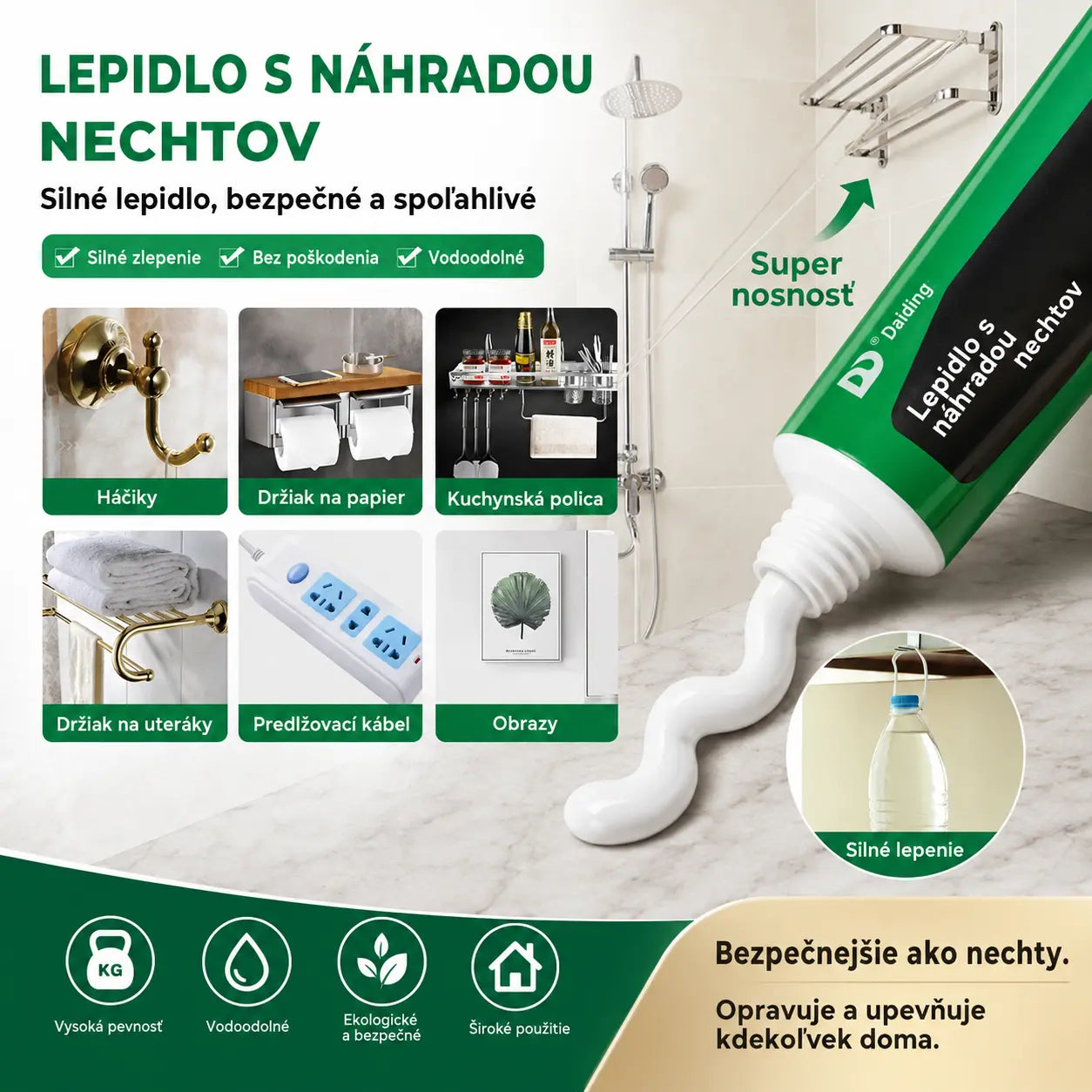 ❗️❗️👍【5 kusy】☔Univerzálne vodeodolné lepidlo bez rohov
