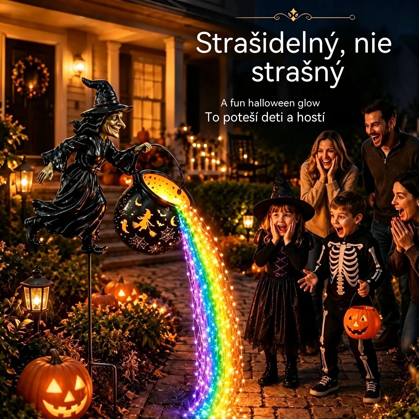 🧙‍♀️🎃 Záhradná lampa Čarodejnícky kotol s LED svetlom – Úžasná vonkajšia dekorácia 🔮✨