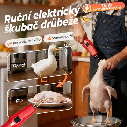 🐓🦆Prenosný elektrický sťahovák peria pre kurčatá, kačice, husi a hydinu (nabíjanie cez USB)