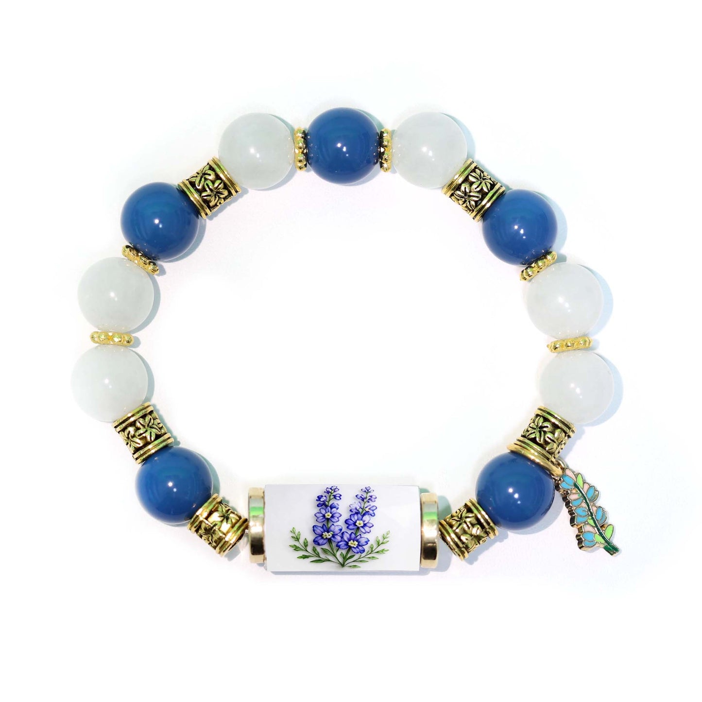 🔥【Kúp 1 a získaj 1 zadarmo】🎁✨Náramok s kvetmi k narodeninám v decembri, prívesok s kvapkou oleja z zliatiny a ružou v kombinácii s náramkom z chalcedónu🌸