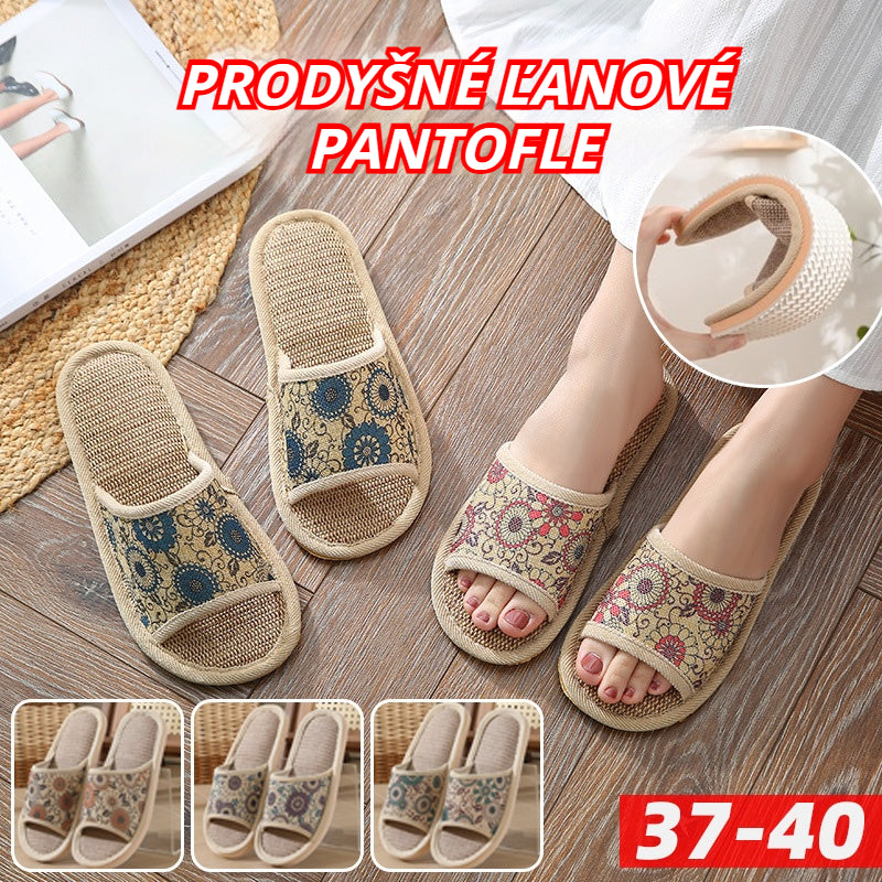 💟✨【3 páry】【37-40】Nové vyšívané domáce papuče z bavlny a ľanu