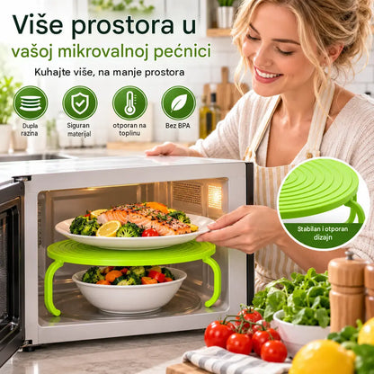 ⏳🔥50% popusta na ograničeno vrijeme! ⏰Kupite 1, dobijte 1 gratis! 🏠Dvoslojna rešetka za mikrovalnu pećnicu: štedi prostor i praktična je🍳✨