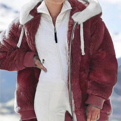 ☃️Ograničeni popust 39%❄️【S-5XL】Ženska jakna 2026 s kontrastnim prugama od debelog pliša