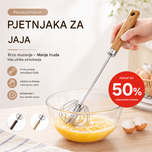 🔥Najnovija posebna ponuda【Kupite 1, dobijte 1 gratis】🔥Poluautomatska/ručna mutilica za jaja