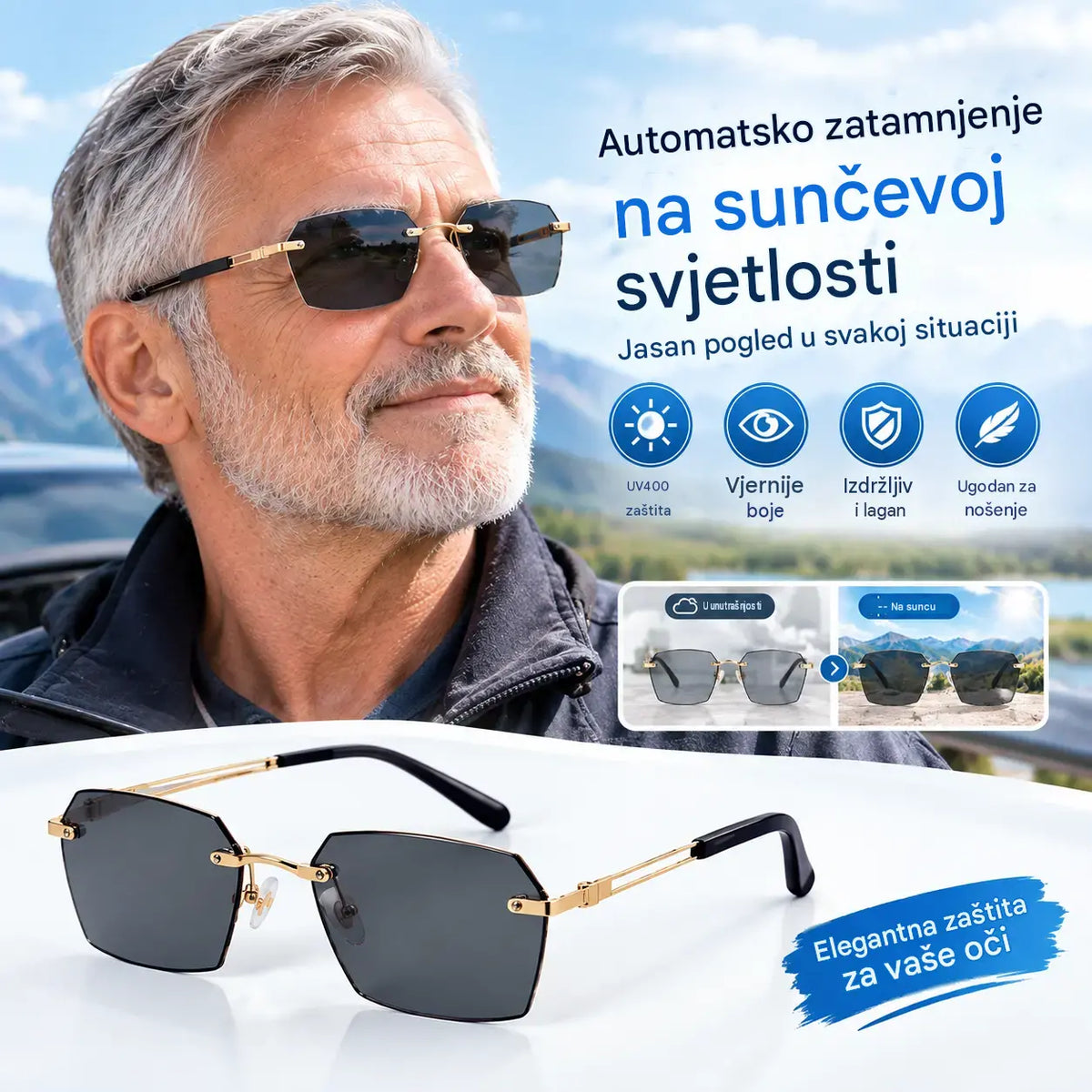 ✨🕶Nove pametne fotokromatske naočale za čitanje za muškarce i žene, naočale koje blokiraju plavo svjetlo