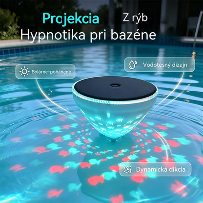 ☀️🐠 Plávajúce solárne bazénové svetlo s projekciou v tvare ryby💡💦