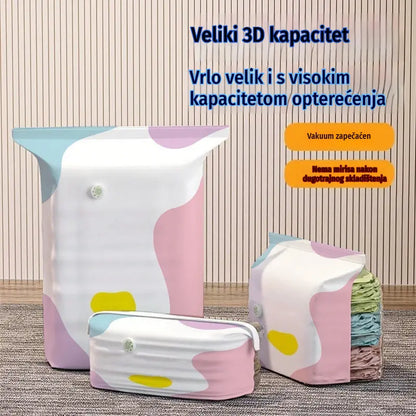 🧳【Set od 5 dijelova】💨 Velika, stlačiva vakuumska vrećica za pohranu: nije potrebna pumpa, nepropusna je i idealna za uštedu prostora u koferima i kod kuće ✈️