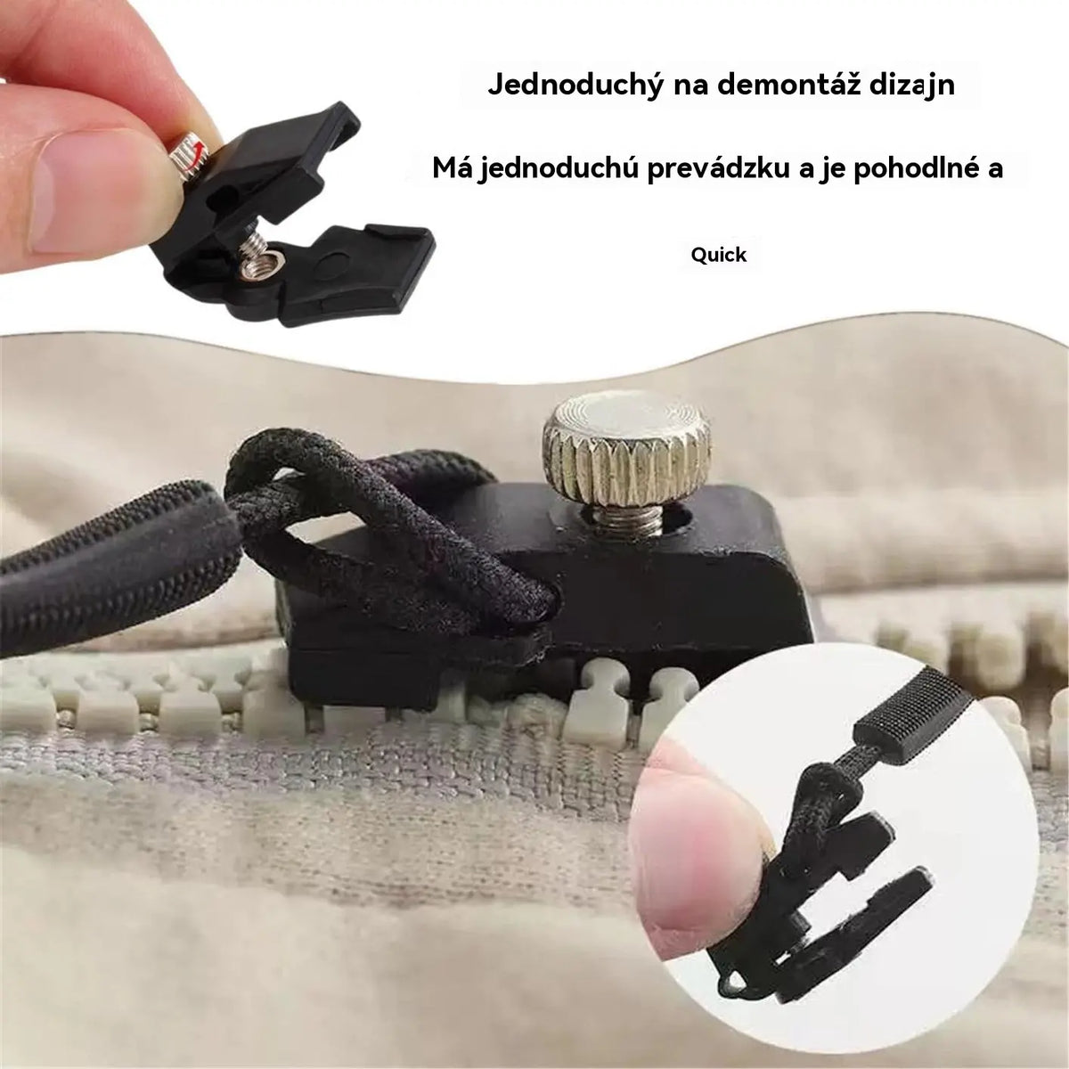 👚✨(20 kusov)🎁Univerzálny nástroj na opravu zipsov: Odnímateľná hlavica pre rýchlu a jednoduchú opravu zipsu.