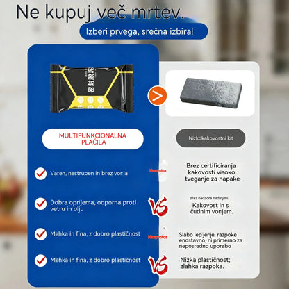 💧🏠【10 kosov za 23 €】🔧 Beli vodoodporni tesnilni kit – Popravlja luknje, stene in cevi klimatskih naprav