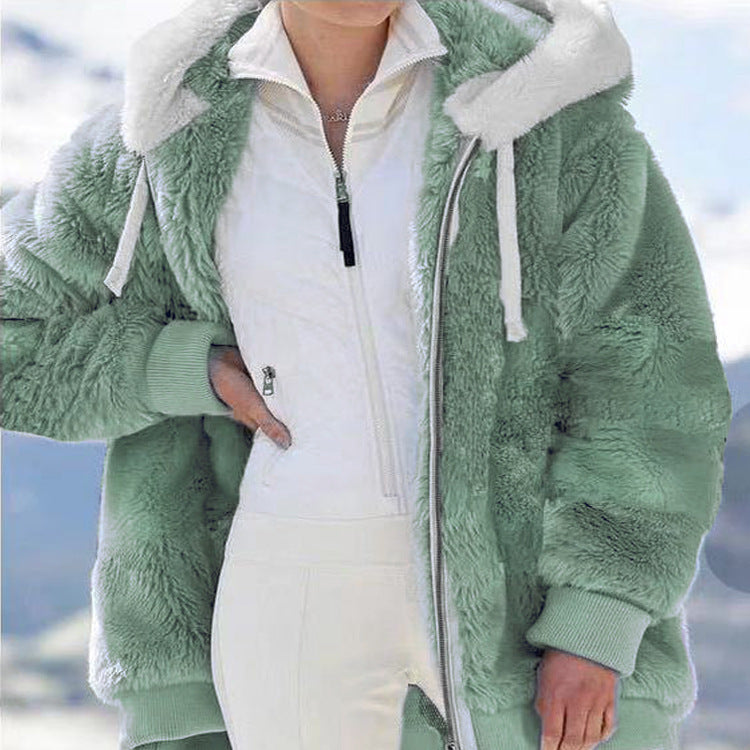 ☃️Ograničeni popust 39%❄️【S-5XL】Ženska jakna 2026 s kontrastnim prugama od debelog pliša