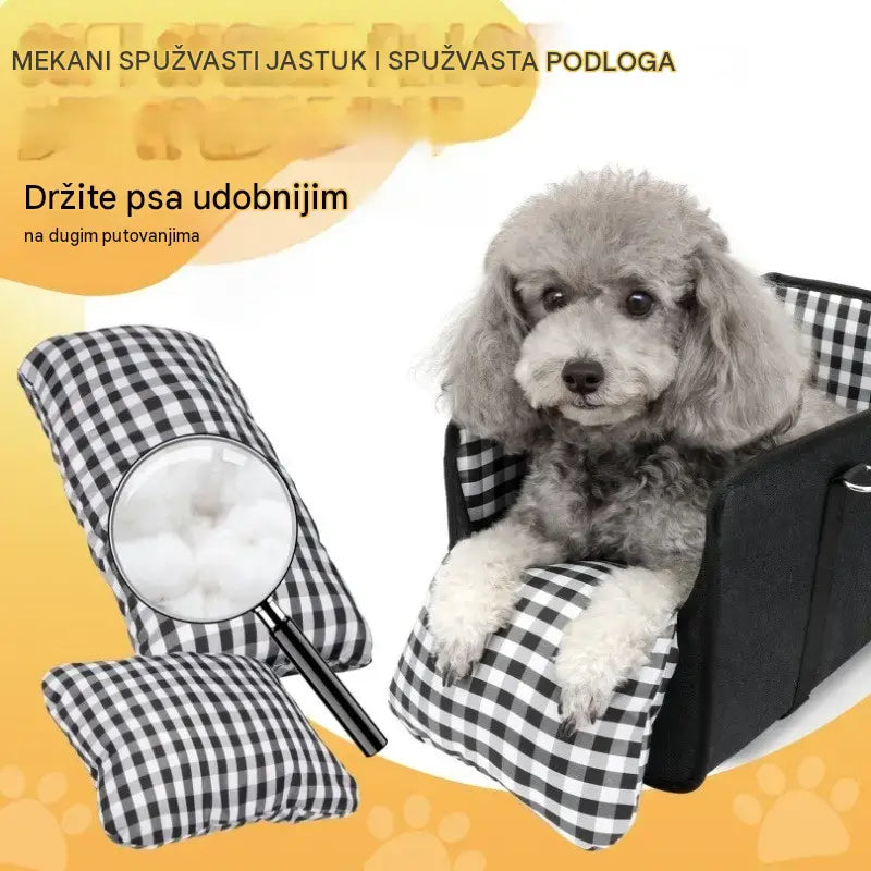 🐶 Iskoristite popust od 50% odmah! 🎁 Prijenosna autosjedalica za pse, uključujući sigurnosni pojas i podstavljenu torbu za kućne ljubimce.
