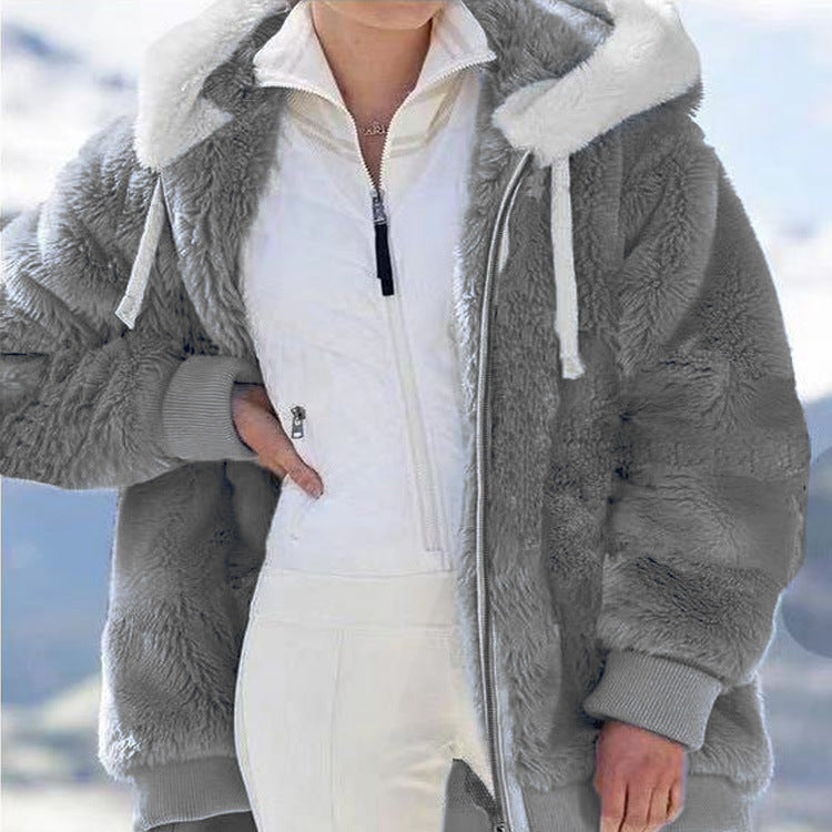 ☃️Limitovaná zľava 39%❄️【S-5XL】Dámska bunda 2026 s kontrastnými pruhmi z hustého plyšu