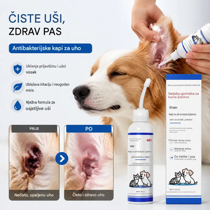 🐱🐶 Nježne kapi za čišćenje ušiju za kućne ljubimce – Recite zbogom bolestima vanjskog slušnog kanala