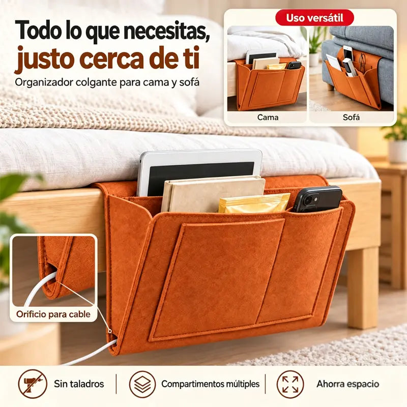 🛏️【Kúpte 1 a dostanete 1 zadarmo】✨ Zavesný organizér na posteľ z plsti | Mimoriadne odolná úložná taška do spálne, ktorú možno pripevniť bez vŕtania