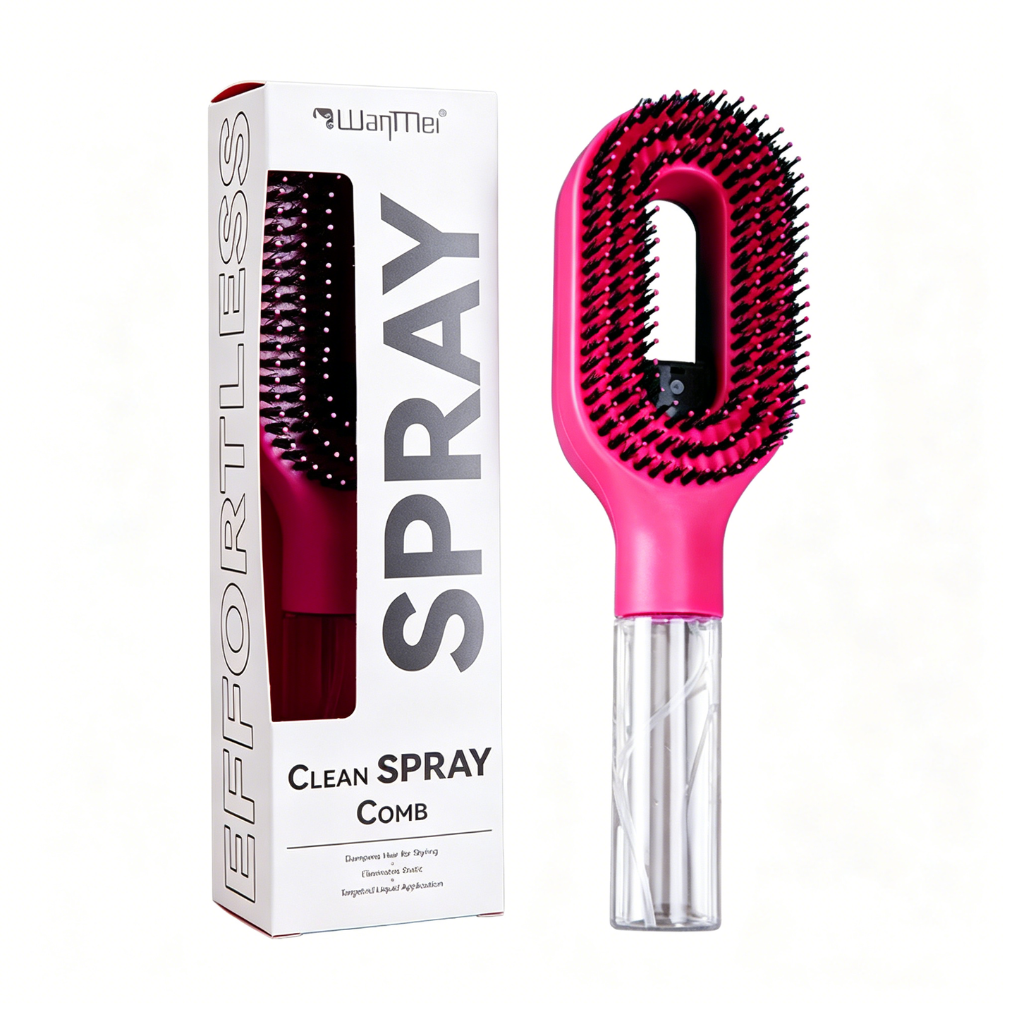 💖💨Un peine con función de pulverización de un solo botón para evitar eficazmente que el cabello se enrede.