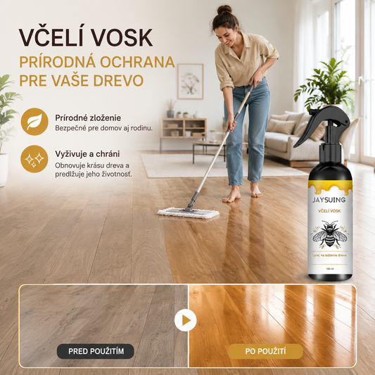 🍯 Leštiaci sprej na drevo s včelím voskom na údržbu nábytku a prevenciu prasklín.