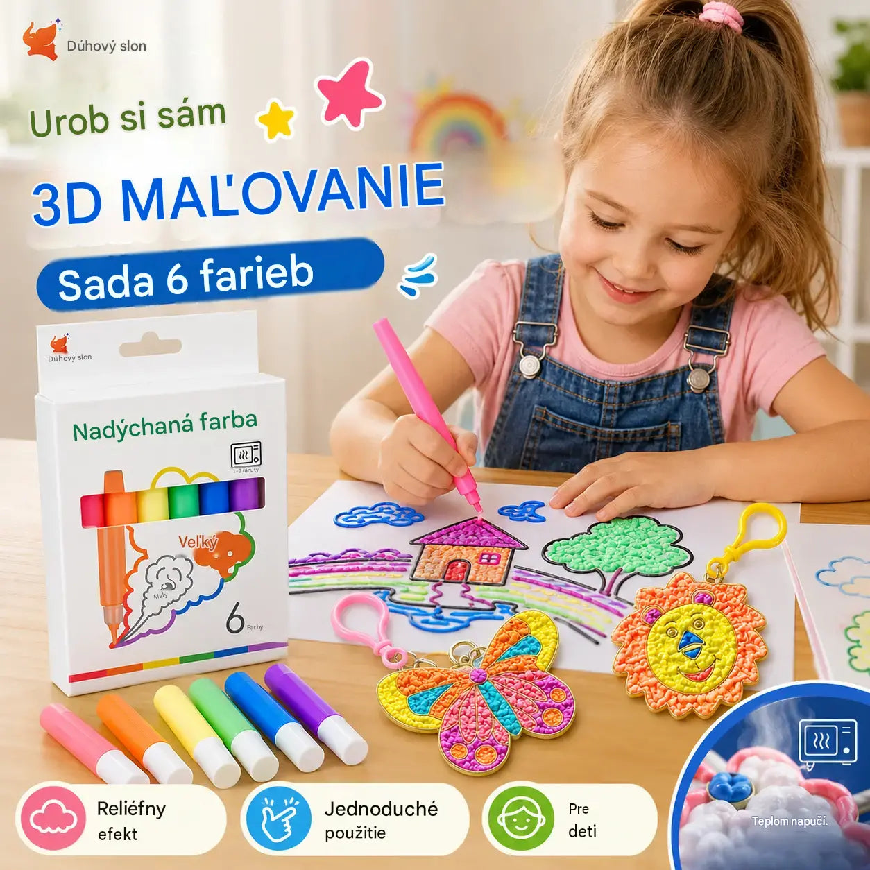 3 škatle za 24 evrov 【Skupaj 18 steklenic】🎨✨DIY gel barva za kokice: 3D razširljivo pero - varno, okolju prijazno in nestrupeno