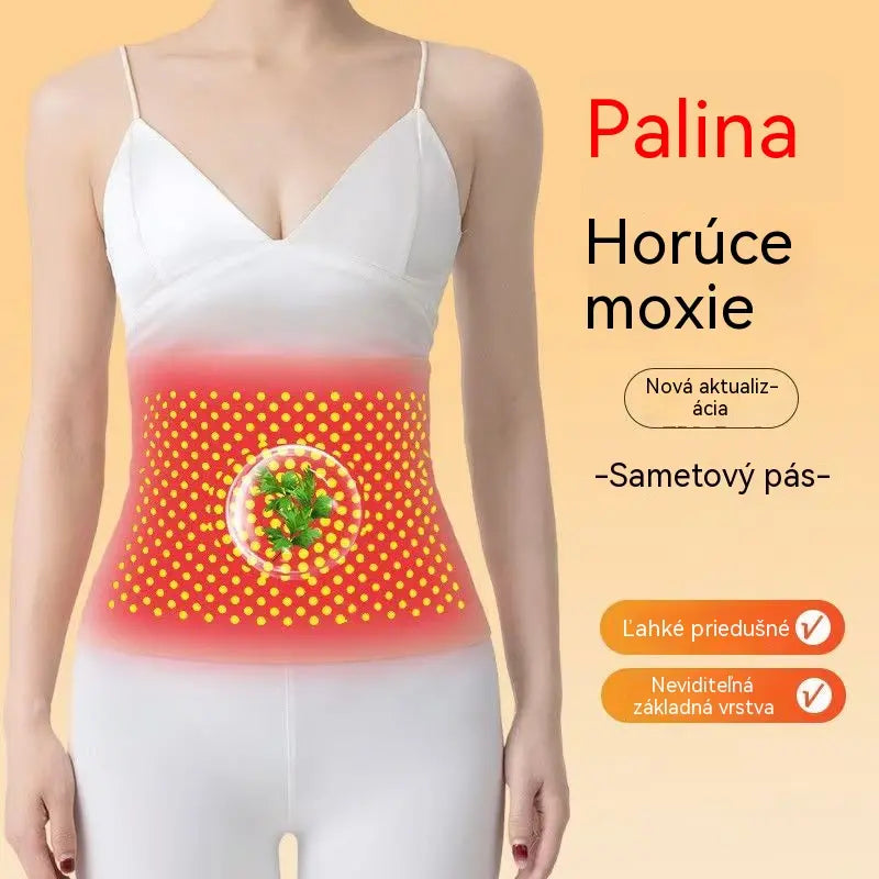 Hrejivý vyhrievací pás s palinou, zahrieva brucho a zmierňuje nepohodlie