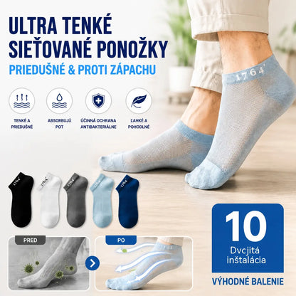 🔥Kup 5 i otrzymaj 5 gratis⚡10 párov za 20 eur🔥⚡🧦Pánske priedušné antibakteriálne a zápachu odolné ponožky