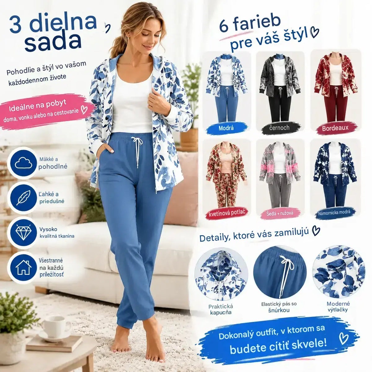 【S-3XL】💃 💖 Nová súprava na doma na rok 2026 – jednoduchá a elegantná.