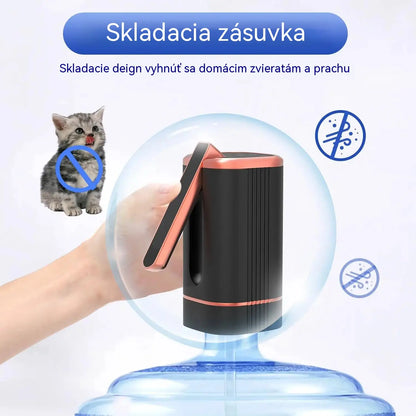 🚰 Skladací elektrický dávkovač vody – prenosné USB čerpadlo na prečerpávanie vody, univerzálne pre 2-5-galónové džbány, dávkovanie vody na kempovanie a do domácnosti