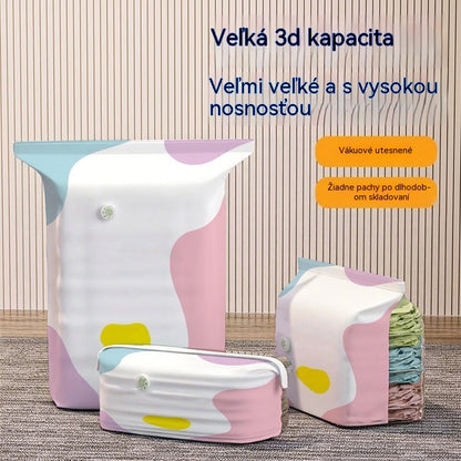 🧳【5-dielna sada】💨 Veľké, stlačiteľné vákuové úložné vrecko: nevyžaduje pumpičku, je nepriepustné a ideálne na úsporu miesta v kufri a doma ✈️