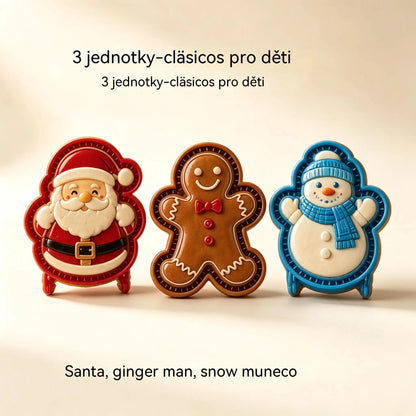 ⌛【3-dielna sada】21 €🥧🎄Sbírka mini forem na vánoční dorty s 9 vzory | 🫎Opakovaně použitelné reliéfní formy na tvarování detailních vánočních dortů ve tvaru Santa Clause, sněhuláka, soba a vánočního stromečku⛄