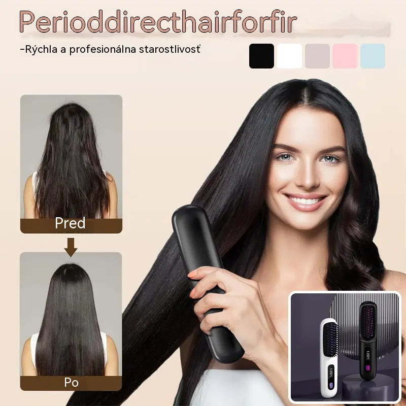 💇‍♀️【Jeden kefa = rovné vlasy】Prenosný hrebeň na narovnávanie vlasov so zápornými iónmi