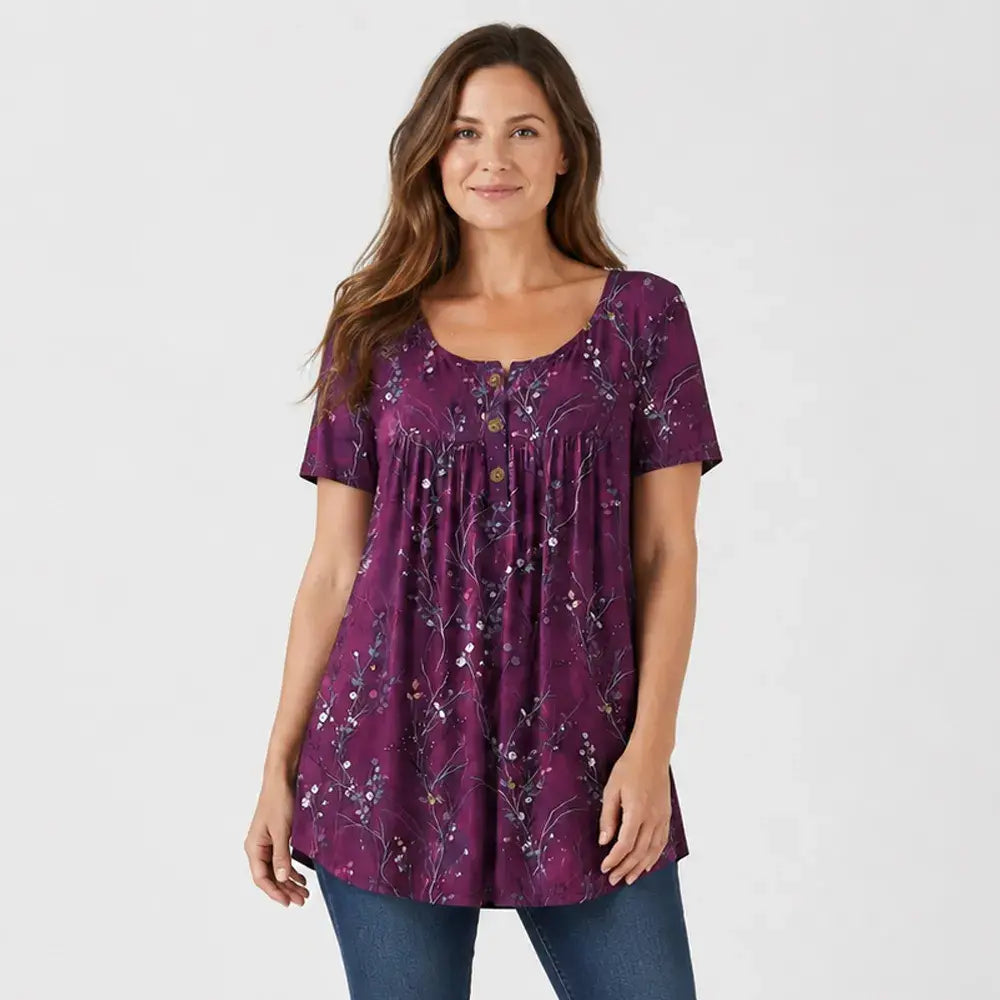 👚【L-6XL】Dámske šaty s plisovanou potlačou a kytičkovým pásom