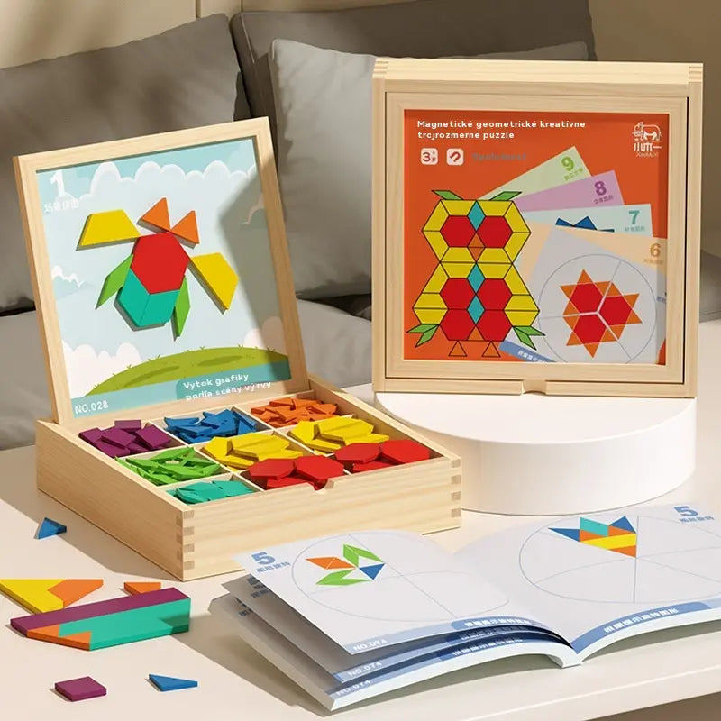 ✨🧩Geometrické magnetické stavebné bloky Tangram