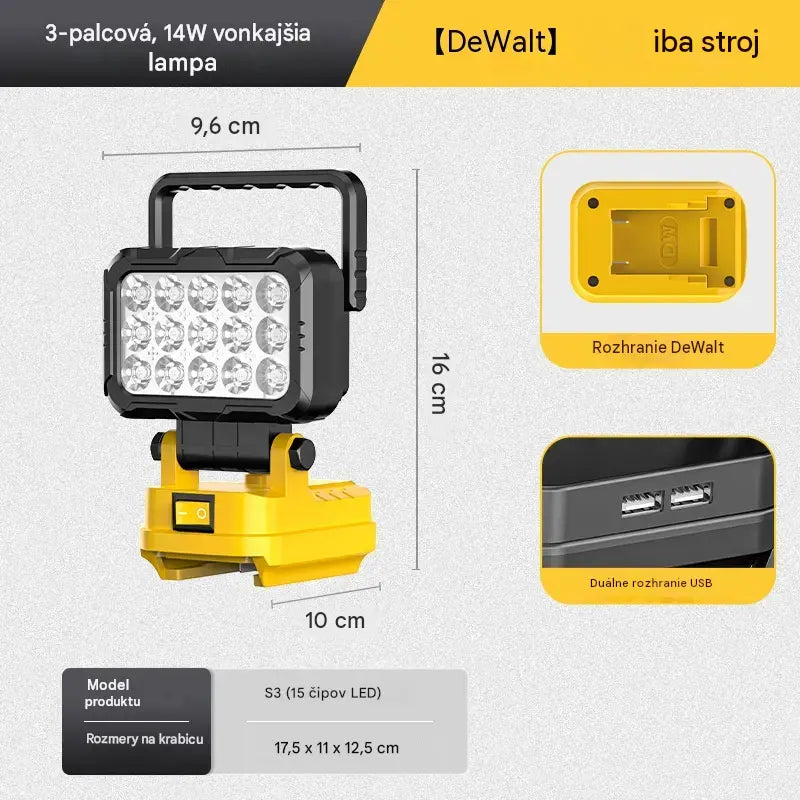 🔥💡Baterka napájaná lítiovou batériou s rozhraním USB, vhodná na opravu auta atď.