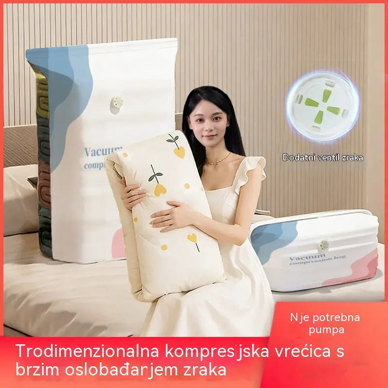 🧳 5 artikala za samo 27 € 💨 Velike vakuumske vrećice za pohranu koje se mogu stisnuti: Nije potrebna zračna pumpa, nepropusne su, idealne za uštedu prostora u koferu i kod kuće ✈️