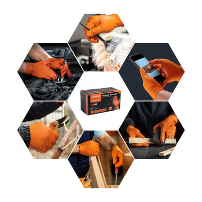 🧤【100+10 ks.】🧰⚒️Jednorazové nitrilové rukavice, odolné proti pošmyknutiu a poškriabaniu