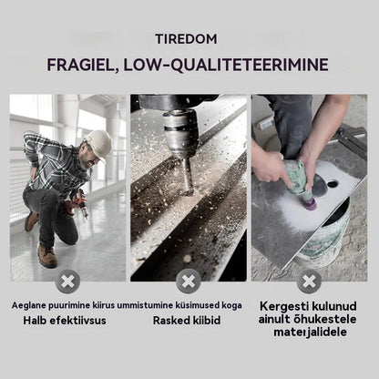 【6+8+10+12mm】 | Väga tugev 4-piluline ekstsentriline puurikomplekt