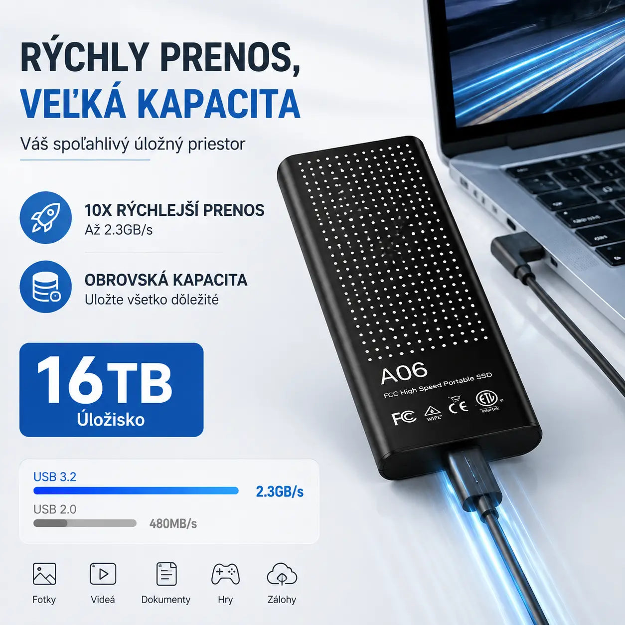 👍Prenosné vysokorýchlostné veľkokapacitné SSD disky