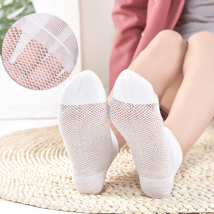 ✨🎉【1 sada za 7 párov】🧦Letné tenké jednofarebné dámske ponožky zo sieťoviny
