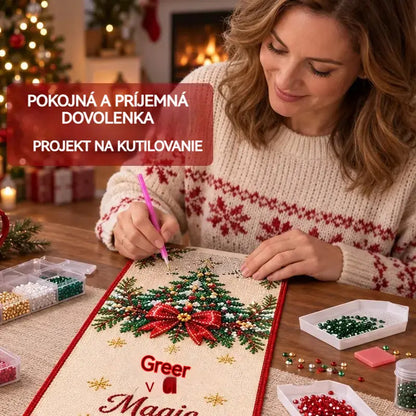 ✨ Sada na vianočný obrus na maľovanie diamantmi svojpomocne